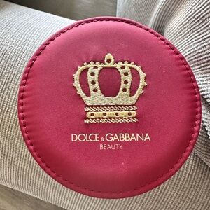 Dolce & Gabbana Red Cosmetic Case with Gold Crown Emblem